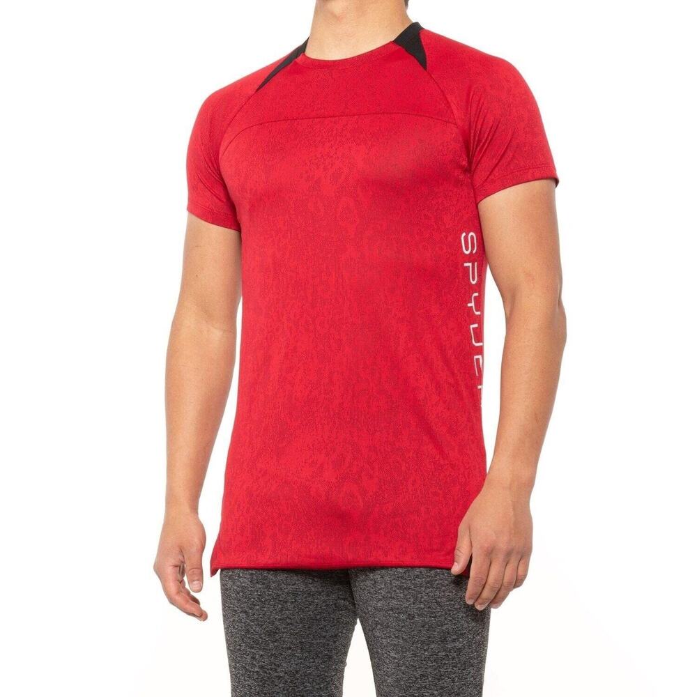 Spyder Active Raglan Red Black Shirt Mens Size Small SPM200